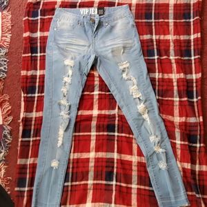 Ripped up vip capris